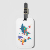 Wereldkaart Bagagelabel (Voorkant (verticaal))