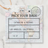 Wereldkaart Bagagelabel Opslaan Datum Bedankjes Labels (Voorkant)