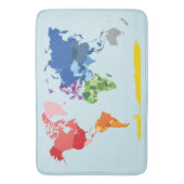 wereldkaart Bath Mat (Voorkant Verticaal)
