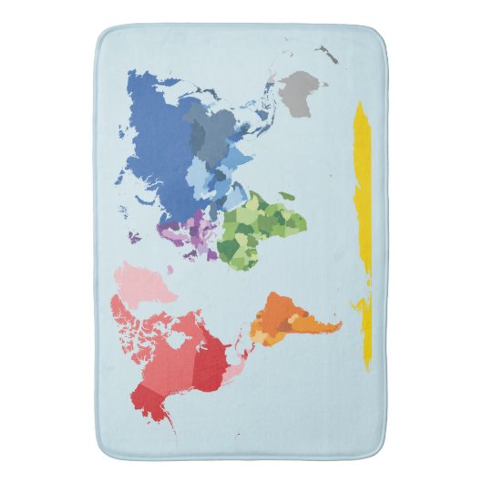 wereldkaart Bath Mat (Voorkant Verticaal)