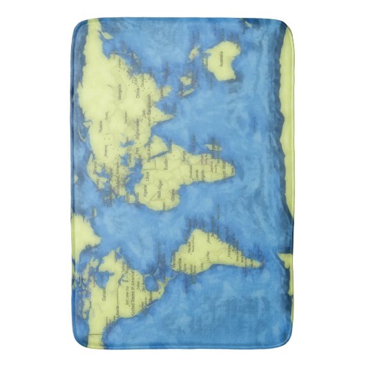 wereldkaart Bath Mat (Voorkant Verticaal)
