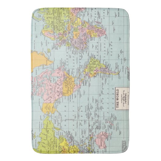 wereldkaart Bath Mat (Voorkant Verticaal)