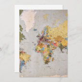 wereldkaart bedankkaart (Voorkant / Achterkant)