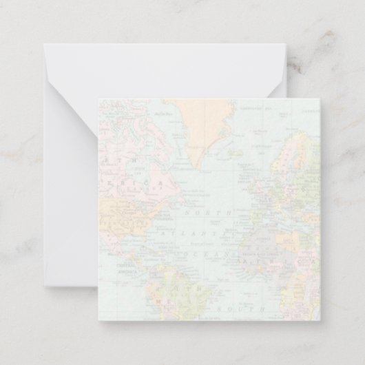 wereldkaart Bedankt voor je briefkaart (Voorkant)