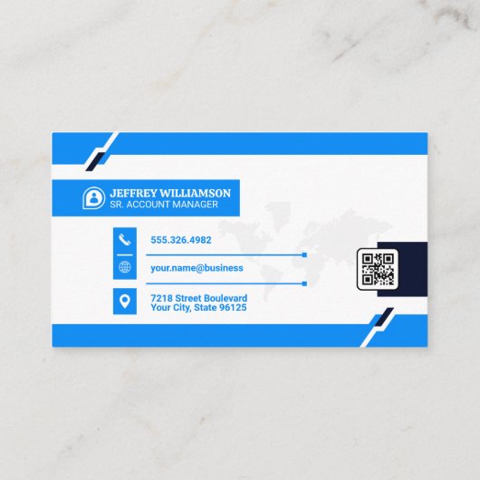 Wereldkaart | Bedrijf | Visitekaartje QR-code (Achterkant)