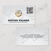 Wereldkaart | Bedrijfslogo | QR Visitekaartje (Voorkant / Achterkant)