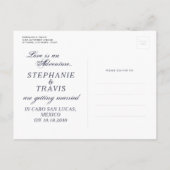 Wereldkaart Bestemming Bruiloft Bewaar de datum Aankondigingskaart (Achterkant)