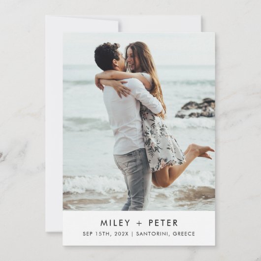 Wereldkaart bestemming bruiloft foto save the date (Achterkant)