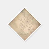 Wereldkaart bestemming bruiloft Servet (Hoek)