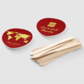 Wereldkaart bestemming chinese bruiloft handwaaier (Niet-gemonteerd)