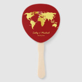 Wereldkaart bestemming chinese bruiloft handwaaier (Voorkant)