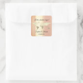 Wereldkaart bestemming Golden Earth Coral Vierkante Sticker (Tas)