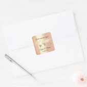 Wereldkaart bestemming Golden Earth Coral Vierkante Sticker (Envelop)