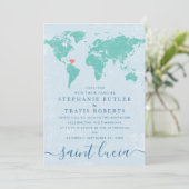 Wereldkaart bestemming | U PICK COLORS Wedding Kaart (Staand voorkant)