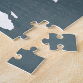 wereldkaart . blauw en wit legpuzzel (Zijkant)