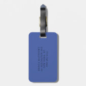 Wereldkaart Blauw reizen Aangepaste Monogram Naam Bagagelabel (Achterkant verticaal)