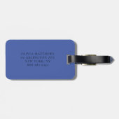 Wereldkaart Blauw reizen Aangepaste Monogram Naam Bagagelabel (Achterkant horizontaal)