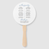 Wereldkaart Blauw Reizen Thema Trouwprogramma Fan Handwaaier (Achterkant)