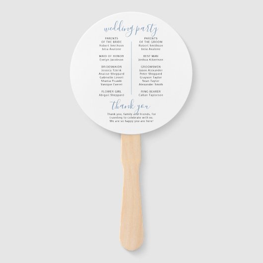 Wereldkaart Blauw Reizen Thema Trouwprogramma Fan Handwaaier (Achterkant)