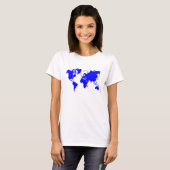Wereldkaart - blauw t-shirt (Voorkant volledig)