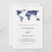 Wereldkaart blauwe Waterverf | Weddenschap Kaart (Voorkant)