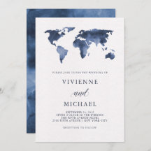 Wereldkaart blauwe Waterverf | Weddenschap