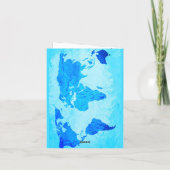 Wereldkaart Blue Abstract kleurrijk huwelijk (Achterkant)