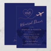 Wereldkaart Blue Roos Gold Travel Rehearings Dinne Kaart (Voorkant / Achterkant)