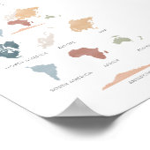 Wereldkaart boho educatieve poster (Hoek)