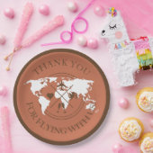 Wereldkaart Boho Terracotta Papieren Bordje (Feest)