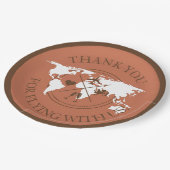 Wereldkaart Boho Terracotta Papieren Bordje (Gekanteld)