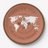 Wereldkaart Boho Terracotta Papieren Bordje (Voorkant)