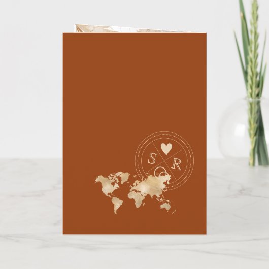 Wereldkaart Boho Terracotta Wedding Passport (Achterkant)