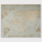  Wereldkaart Bord Blauw Decoupage Craft Cadeaupapier (Vlak)