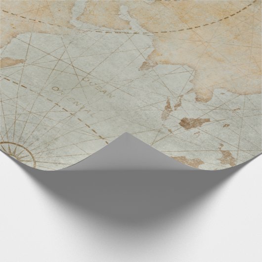  Wereldkaart Bord Blauw Decoupage Craft Cadeaupapier (Hoek)