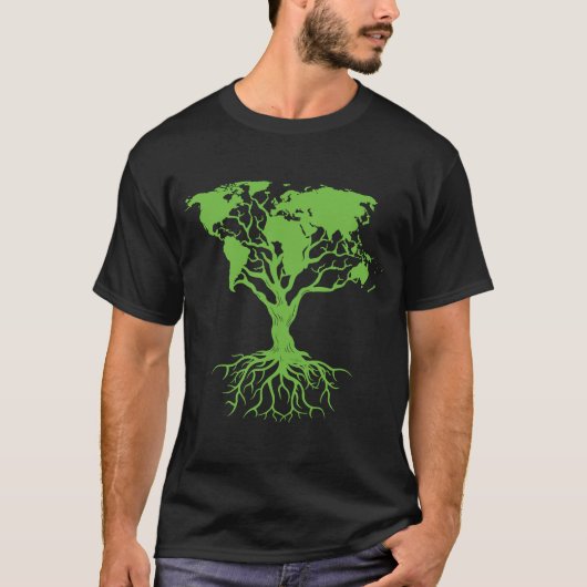 Wereldkaart Bossen bossen ontbossing grond S T-shirt (Voorkant)