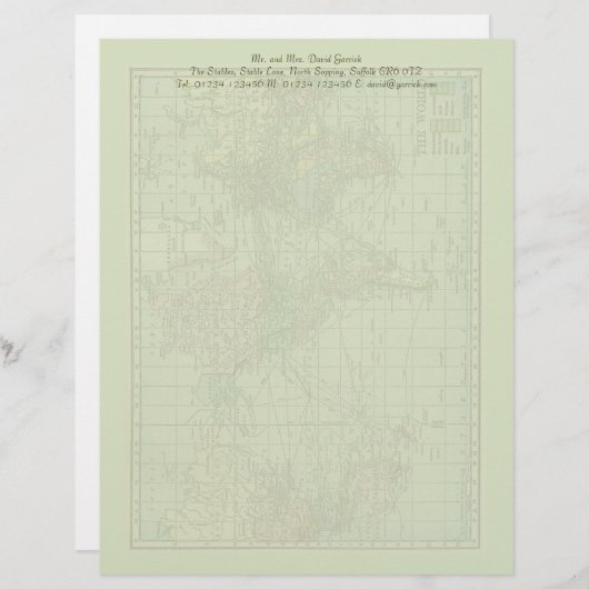 wereldkaart briefhoofd (Voorkant / Achterkant)