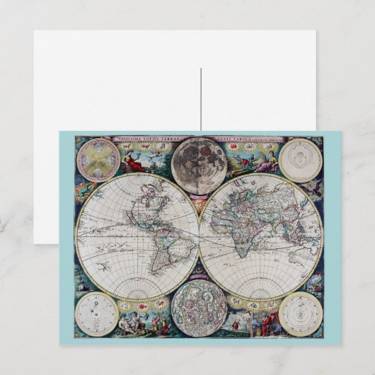 wereldkaart briefkaart (Voorkant / Achterkant)