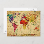  wereldkaart briefkaart (Voorkant / Achterkant)