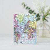  wereldkaart briefkaart (Staand voorkant)