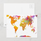 wereldkaart briefkaart (Voorkant / Achterkant)