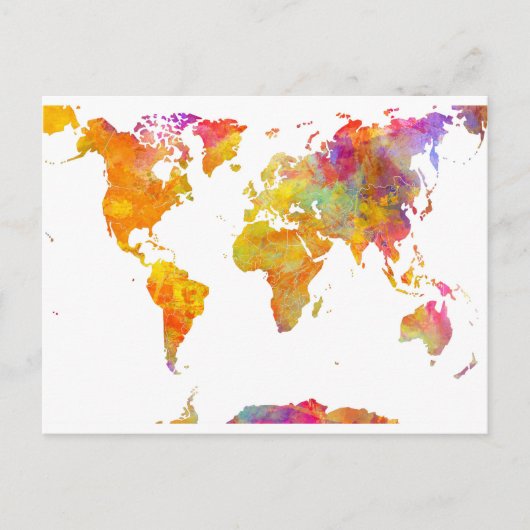 wereldkaart briefkaart (Voorkant)