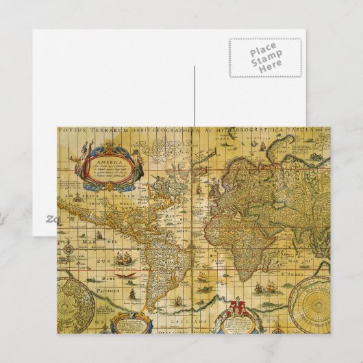 Wereldkaart Briefkaart (Voorkant / Achterkant)