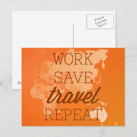 Wereldkaart Briefkaart (Voorkant / Achterkant)