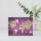 Wereldkaart Briefkaart (Staand voorkant)