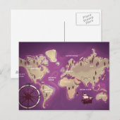 Wereldkaart Briefkaart (Voorkant / Achterkant)