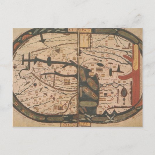 Wereldkaart Briefkaart (Voorkant)