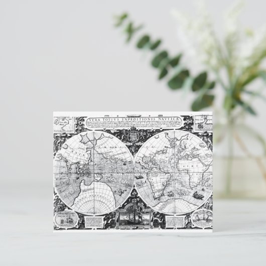 Wereldkaart Briefkaart (Staand voorkant)