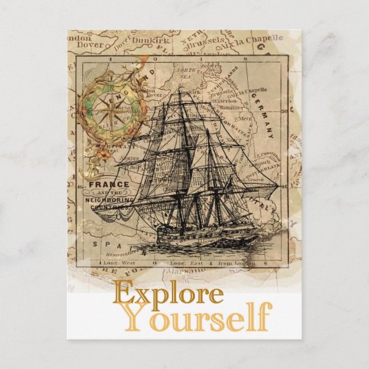  Wereldkaart Briefkaart (Voorkant)