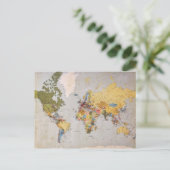 wereldkaart briefkaart (Staand voorkant)